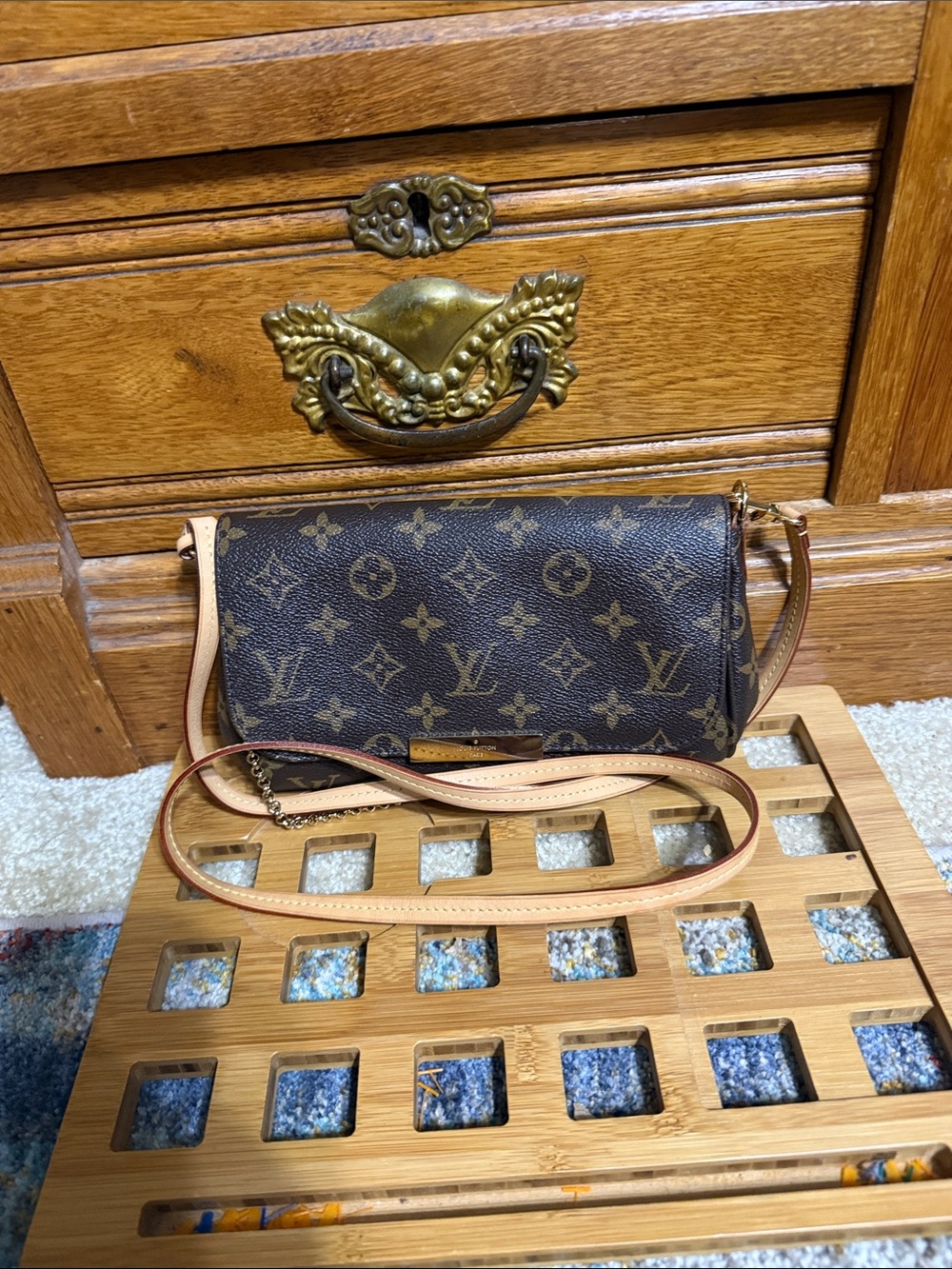 Monogram Canvas Crossbody Bag in Brown
